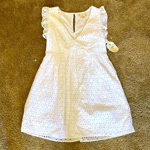 Cute white cotton eyelet mini dress